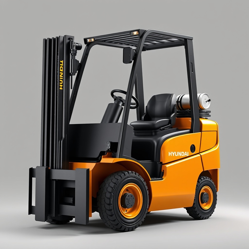 Hyundai 50D-7E forkliftin ön kısmı