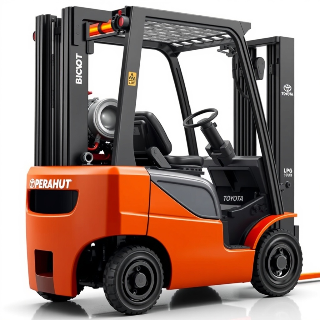 Bir Toyota 8FGCU25 forkliftin motor bölümü