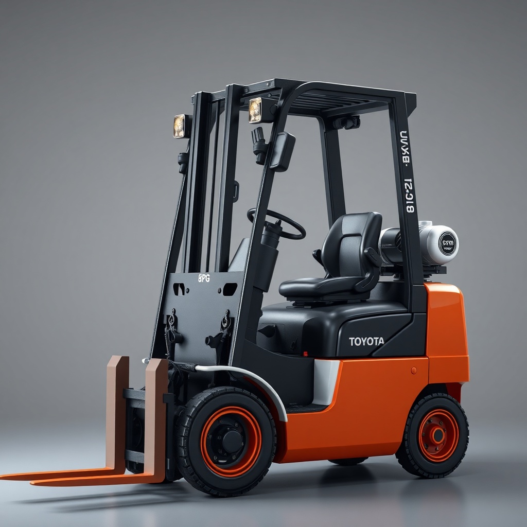 Toyota 8FGCU25 forklift LPG benzin yakıt sistemi ve motor bölümü
